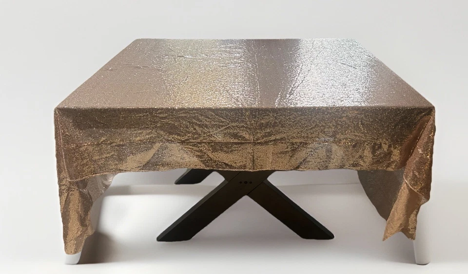 Mantel de lentejuelas rectangular oro rosa 60"x102" boda evento baby shower Foto 2 de 4