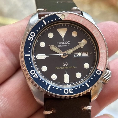 Vintage 1979 Seiko 7548-700B 5J Pepsi Bezel 150m Diver + serviced + new strap