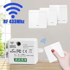 433MHz Wireless Smart Wall Switch 1/2/3 Gang Remote Control UK Home LED Receiver