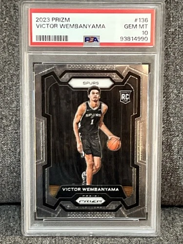2023-24 PRIZM #136 VICTOR WEMBANYAMA RC ROOKIE PSA 10 GEM MINT NBA WEMBY SPURS