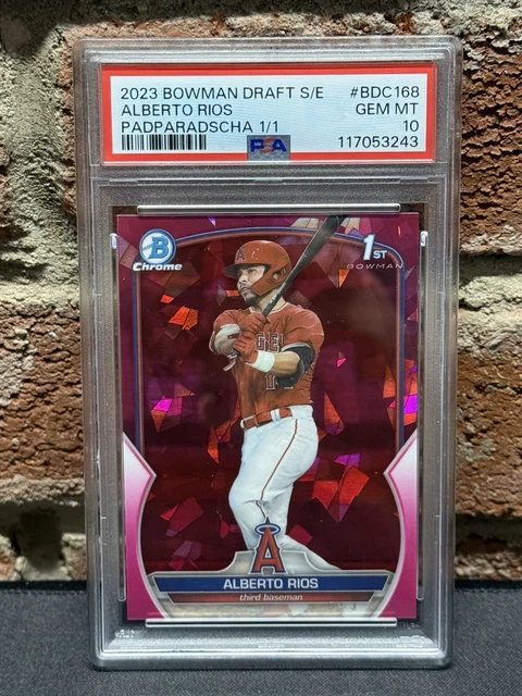 2023 Bowman Draft Sapphire Alberto Rios 1st Padparadscha 1/1 PSA 10 Gem Mint