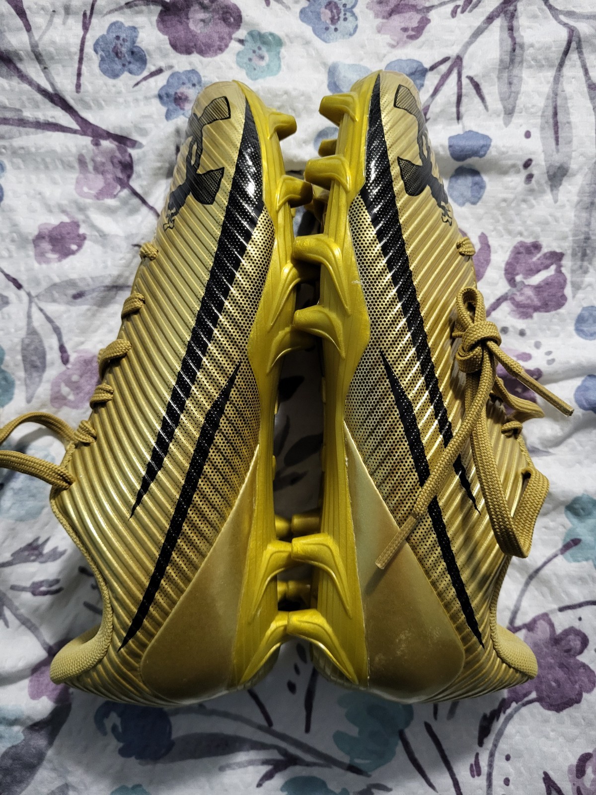 Under Armour Blur Select Jr Boys Football Cleats, Gold, Size 4.5Y, NEW w/Box thumbnail 7