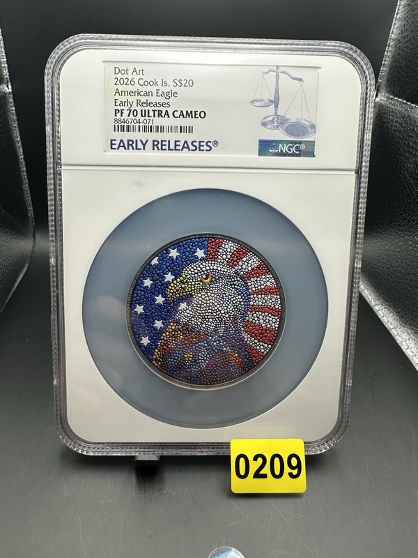 2026 Cook Is $20 Dot Art American Eagle NGC PF70 Ultra Cameo Early Release