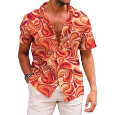 Hawaiian Shirt Abstract Pattern Print Men's Beach Summer Vacation Top