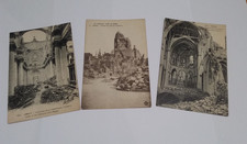 3x World War 1 Era Postcards - Showing damage from shelling in Arras