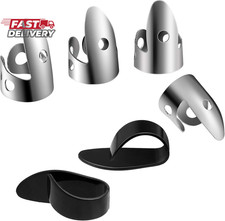 Shappy 6 Pcs Banjo Finger Picks Set Stainless Steel Adjustable Finger and Thumb