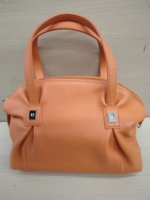 U By Ungaro Leather Orange Handbag