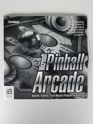 1998 Microsoft Pinball Arcade PC CD-ROM Windows 95 Distribution Gottlieb