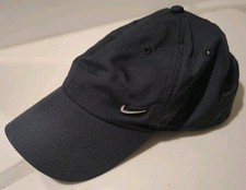 Nike Dri-Fit Club Cap Unstructured Metal Swoosh Cap M/L Running Hat Black