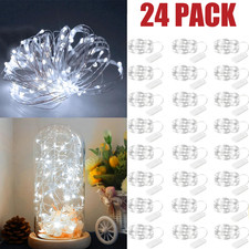 24PCS Waterproof Fairy String Lights Battery Operated 20 LED Starry Lights White