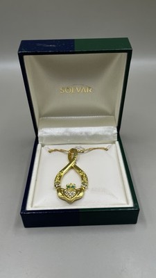 Solvar Women s Necklace Infinity Claddagh Crystal Pendant