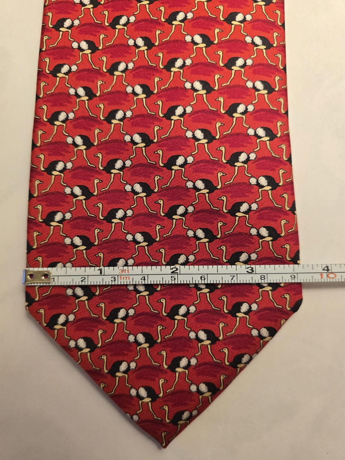Robert Talbott Rare Vintage Ostrich Pattern 100percent Silk 3.75" Wide Nordstrom Tie image 4