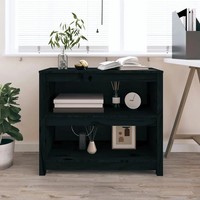 BüCherregal Massivholz Kiefer Schwarz 80X35X68 Cm Standregal