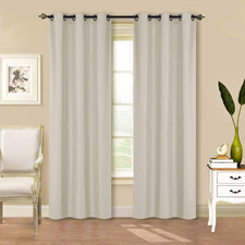 2 Panels 100 Blackout Curtain Set Solid Color with Rod Pocket Grommet Drapes fo