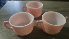 Vintage Child's Tea Set Hazel Atlas Pastel Glass LITTLE HOSTESS, SUGAR, Creamer