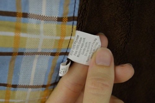 Trend Lab Guitar Baby Blanket Brown Blue Orange Plaid Trim Music Notes Security - Picture 7 of 7