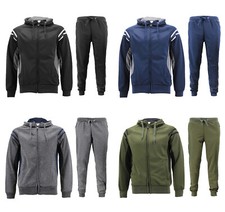 Boy's Casual Striped Jogging Kids Hooded Active Toddler Running Tracksuit Set