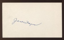 Jackie Hayes Signed 3x5 Index Card Autographed Vintage Baseball Signature