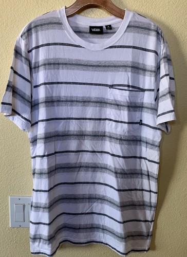 Camiseta de bolsillo blanca a rayas Vans Off The Wall talla M - Imagen 2 de 7