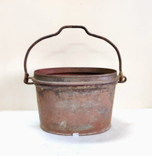 Secchio Ovale In Ferro Ruggine Vintage Fai Da Te Americano 1942 I137