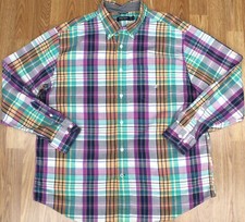 NAUTICA REGULAR FIT 100 COTTON SHIRT MULTI-COLOR PLAID Sz X-LARGE, XL