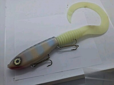 16'' Phantom Magnum Hardhead Iridescent Perch Glow Softtail Jerkbait Musky Lure