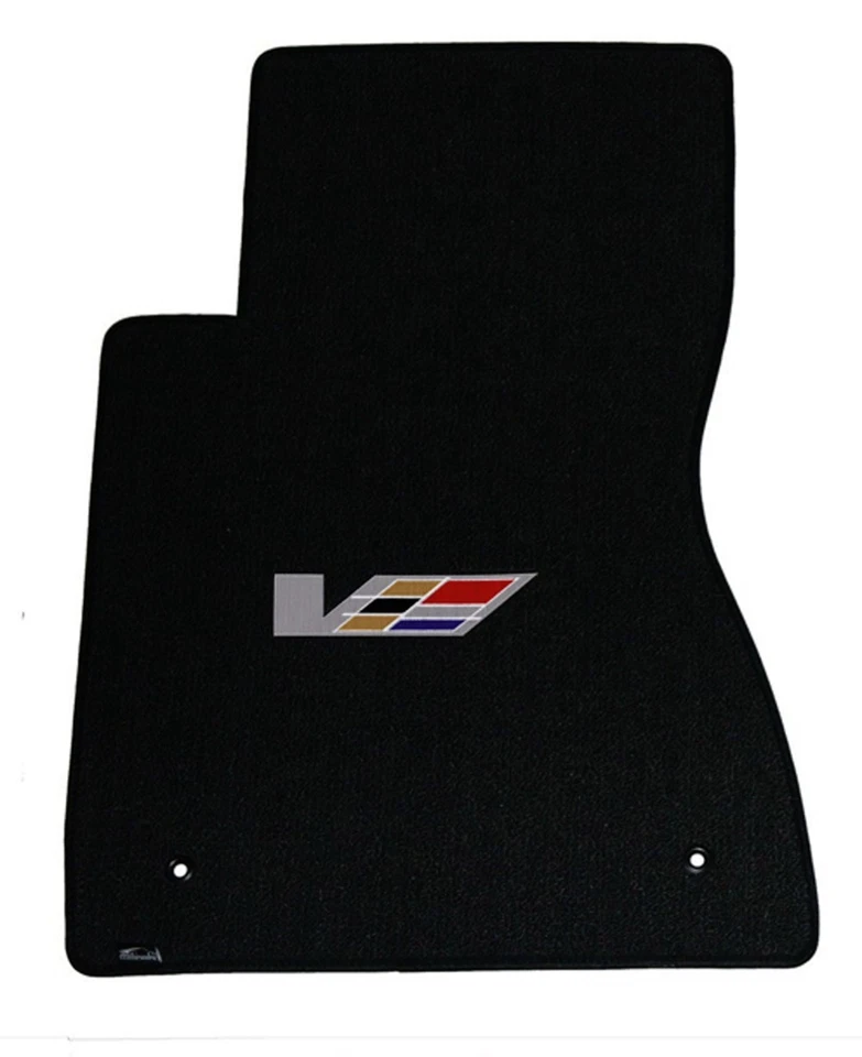 NOVO! Tapetes BLACK FLOOR 2003-2007 Cadillac CTS Par Frontal Série V Logotipo Bandeira - Imagem 4 de 4