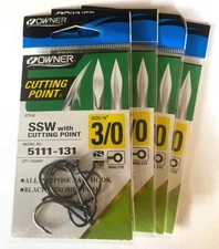 **1/2 OFF RETAIL** Owner 5111 SSW Cutting Point All Purpose Hook -4 PACKS-