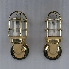 Brass Wall Lamp Marine Decor Nautical Lighting Fixture Sea Coastal Home Decor