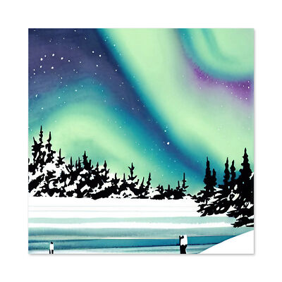 Aurora Borealis Northern Lights Scotland Huge Wall Art Square Print Picture