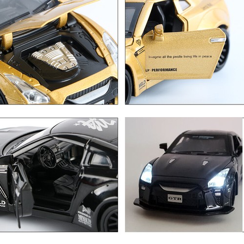 Nissan GTR 1:32 Metal Diecast Model Car Toy Collection Sound&Light Pullback Gift - Picture 10 of 16