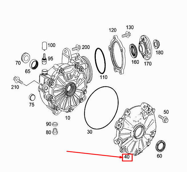 MERCEDES-BENZ E W213 Front Axle Gear Housing Cover A2053350201