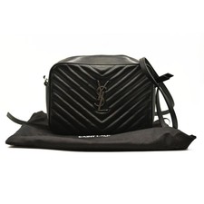 Saint Laurent Calfskin Matelasse Monogram Lou Camera Bag Black