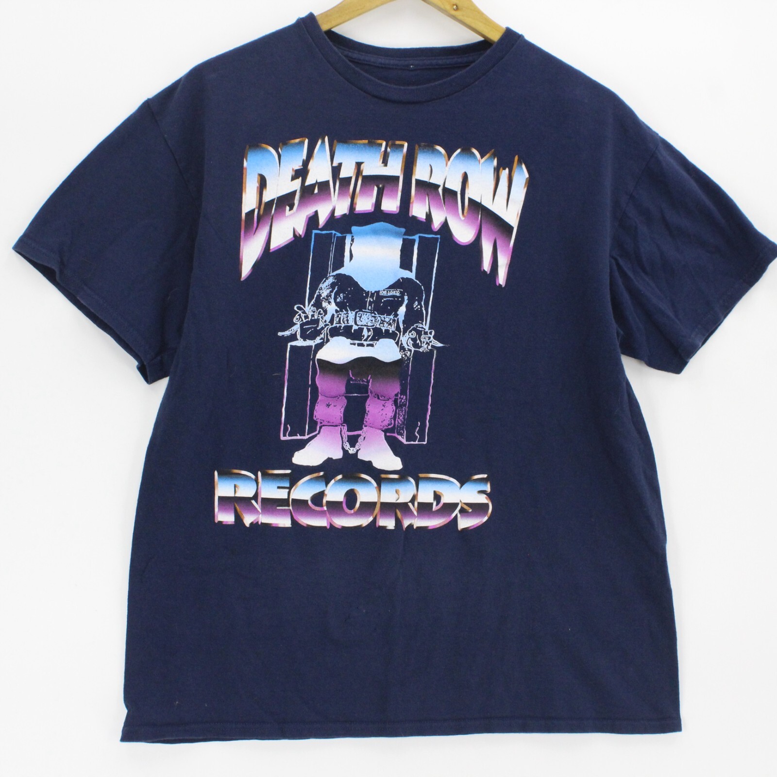 FILA T shirt Death Row Records uomo casual retrò blu navy grafica taglia large 2020