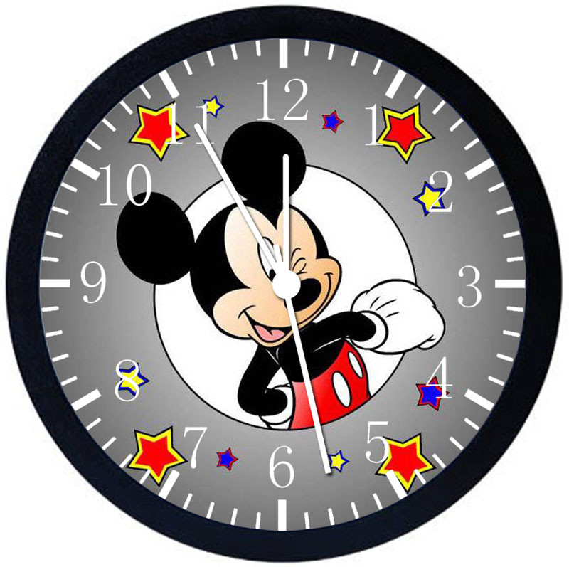 Disney Mickey Mouse Black Frame Wall Clock E110 | eBay