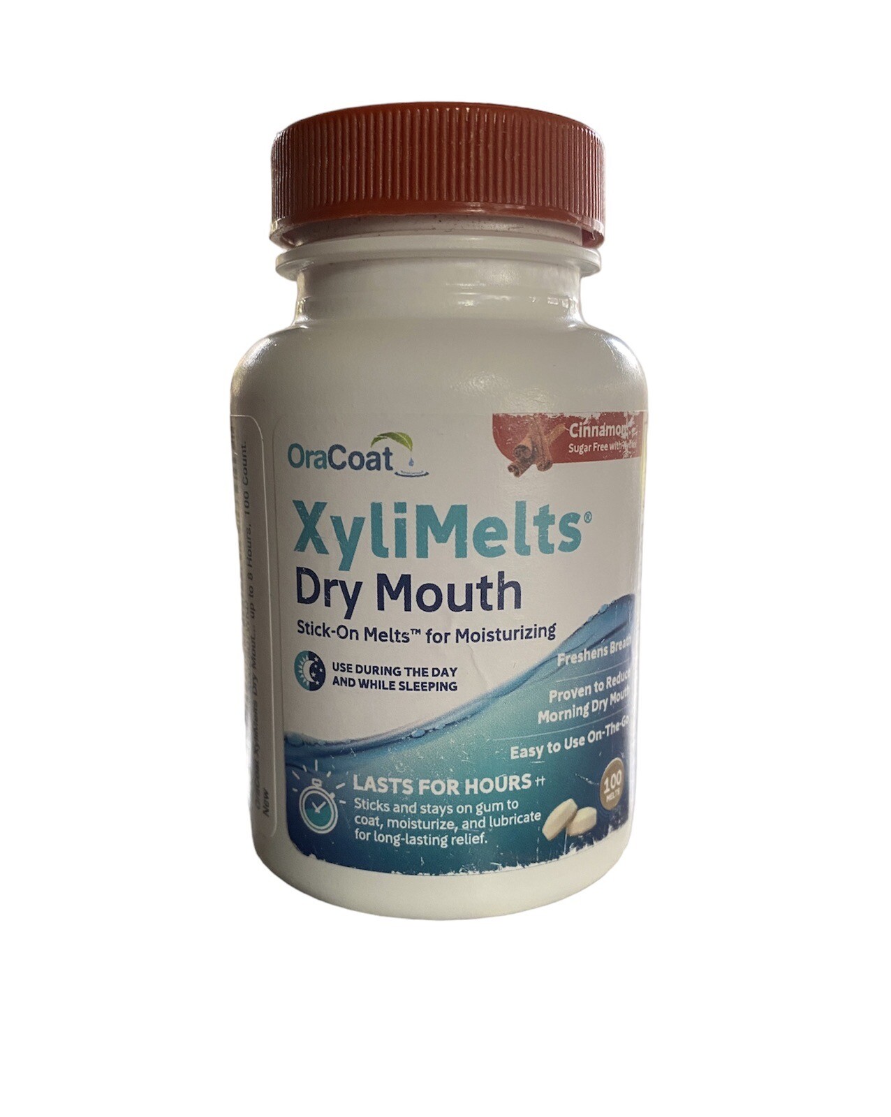 Xylimelts Dry Mouth Relief Oral Adhering Discs Cinnamon w/ Xylitol, Dry