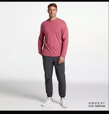 VRST Men's Essential Hoodie Deep Pink Garment Wash Different Sizes