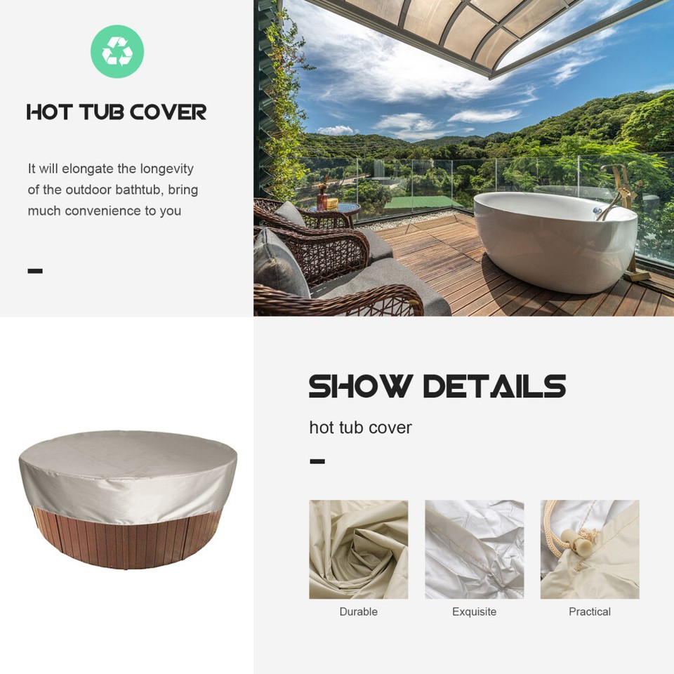 Round Spa Cover Inflatable Tub Cover Hot Tub Bubble Cover Hot Tub Lid