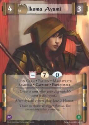 Legend of the Five Rings L5R CCG CoM Coils of Madness Ikoma Ayumi Full Bleed