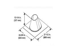Majestic Direct Vent Pipe 4x6 - SLP-RF6 - Roof Flashing 0/12 - 6/12 Pitch Roof