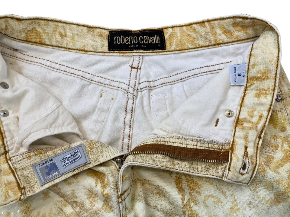 Jeans brillantes vintage ROBERTO CAVALLI AÑOS 90 Streetwear Denim aprox. W28xL27,25 Sm Foto 4 de 4