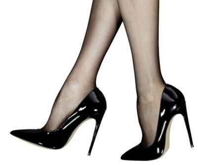GUESS Originali Saldi Decoltè Pumps Vernice Nere Lucide Gloss a Punta Tacco  10cm | eBay