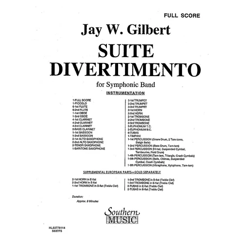 Suite Divertimento (Band/Music) Level 4 Composed by Jay W. Gilbert