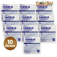 Habitrol Nicotine Gum 2mg MINT Flavor (2040 total pieces = 10 boxes) NEW 09/2027