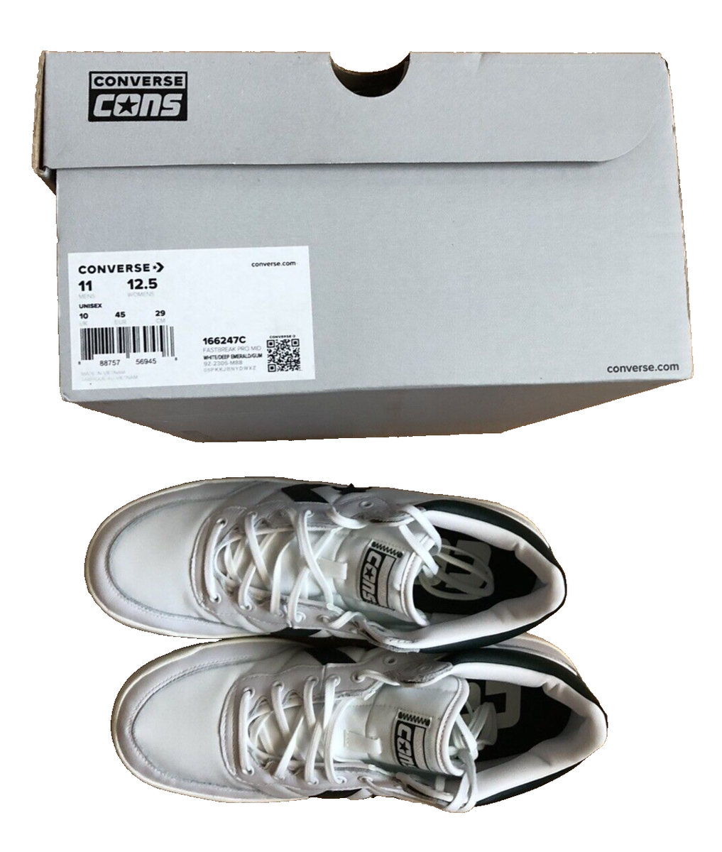 Converse CONS Fastbreak Pro Mid White Emerald Gum Shoes 166247C