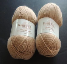 2 Knit Picks Essential Solid Yarn "Fawn" Tan 50g 23692 Wool , Nylon Made In Peru