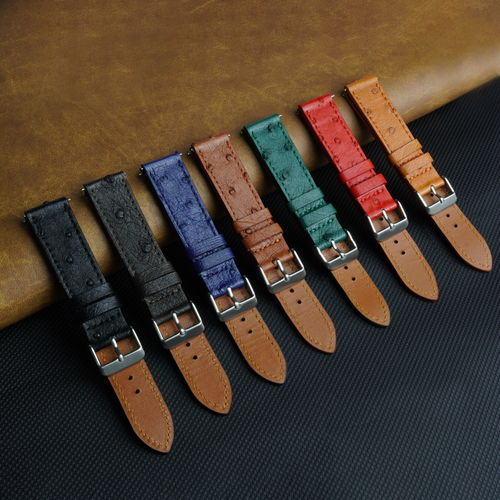 Real Ostrich Leather Watch Band Men Classic Ostrich Watch Strap Quick Release - Picture 5 of 49