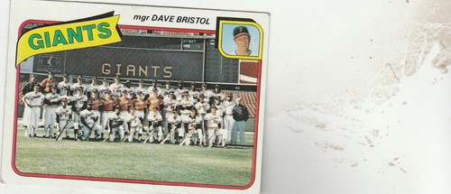 1980 Topps San Francisco Giants #499 card