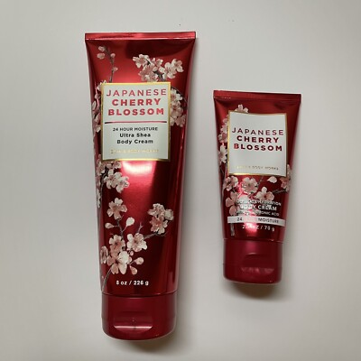 Bath & Body Works Japanese Cherry Blossom Body Cream (1) 8 OZ + (1