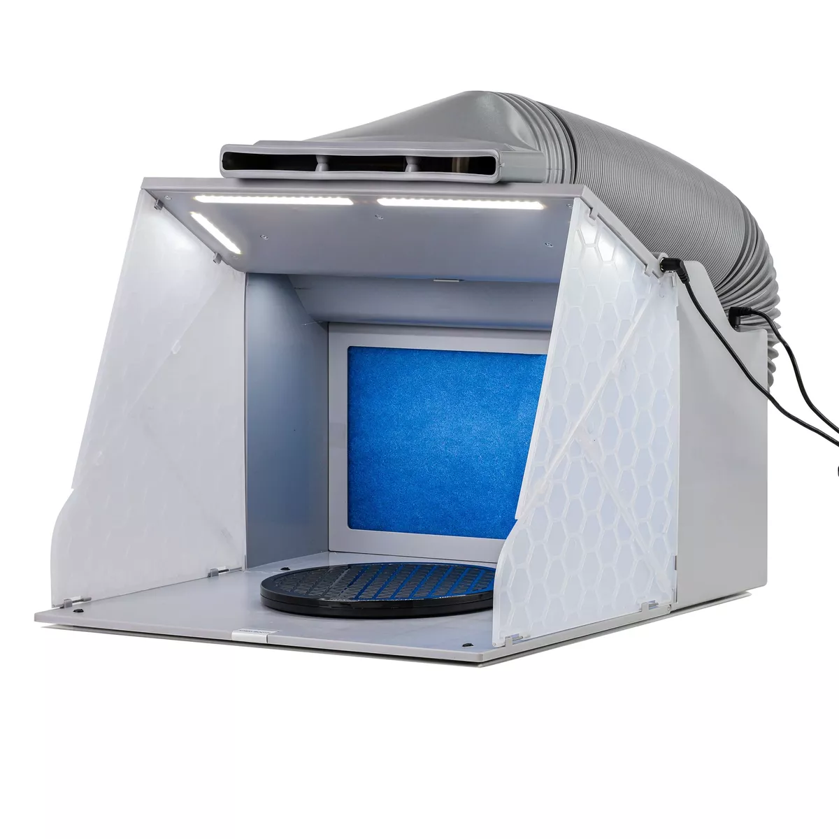 Master Airbrush Portable Hobby Paint Spray Booth Kit Dual Exhaust Fans Lights